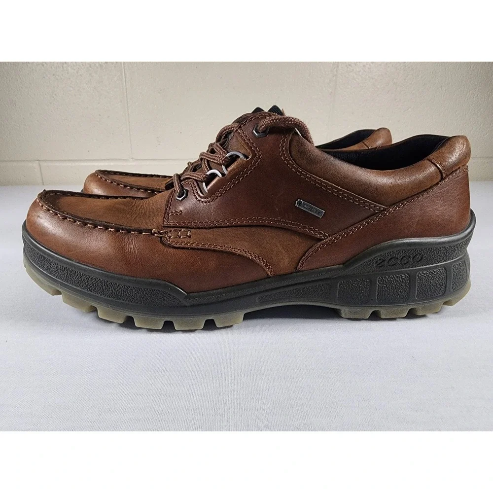 ECCO Track 25 II GTX Low Mens 13 Brown Leather Gore-Tex Waterproof Hiking Shoes - Picture 2 of 12